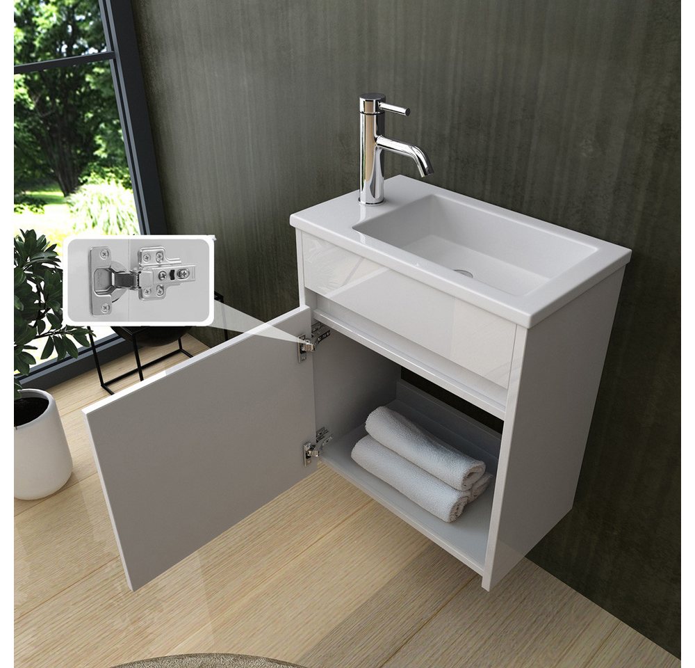 HOME DELUXE Badmöbel Komplettset BORKUM – Weiß Bild 4