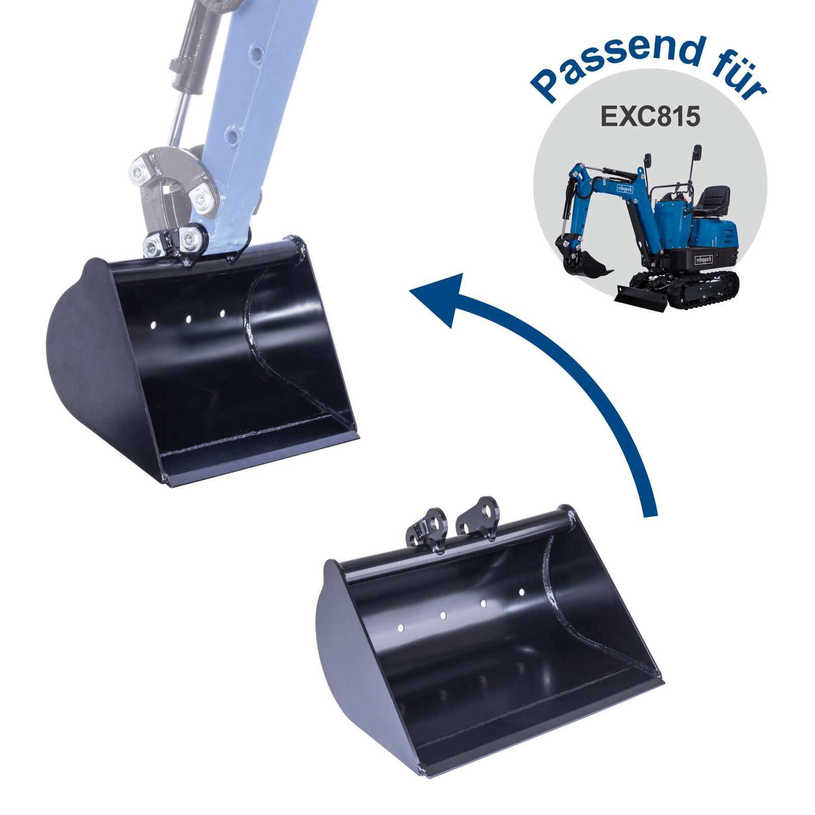 Benzin Mini Bagger MB850XL Set Scheppach - 8,5 PS | 2330mm Grabweite | 690mm Spurbreite | Kettenantrieb | inkl. Komplett-Zubehör Bild 2