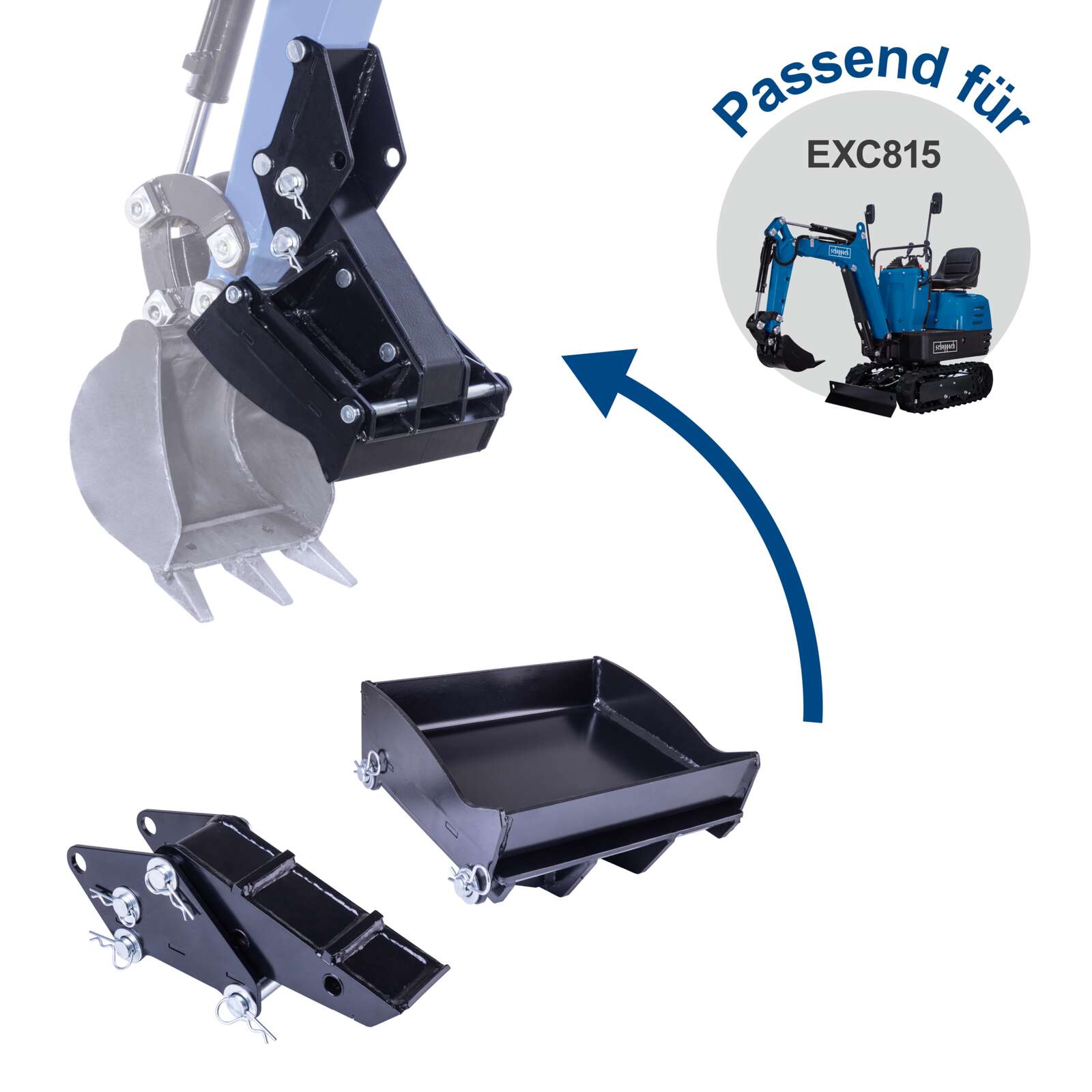 Benzin Mini Bagger MB850XL Set Scheppach - 8,5 PS | 2330mm Grabweite | 690mm Spurbreite | Kettenantrieb | inkl. Komplett-Zubehör Bild 3