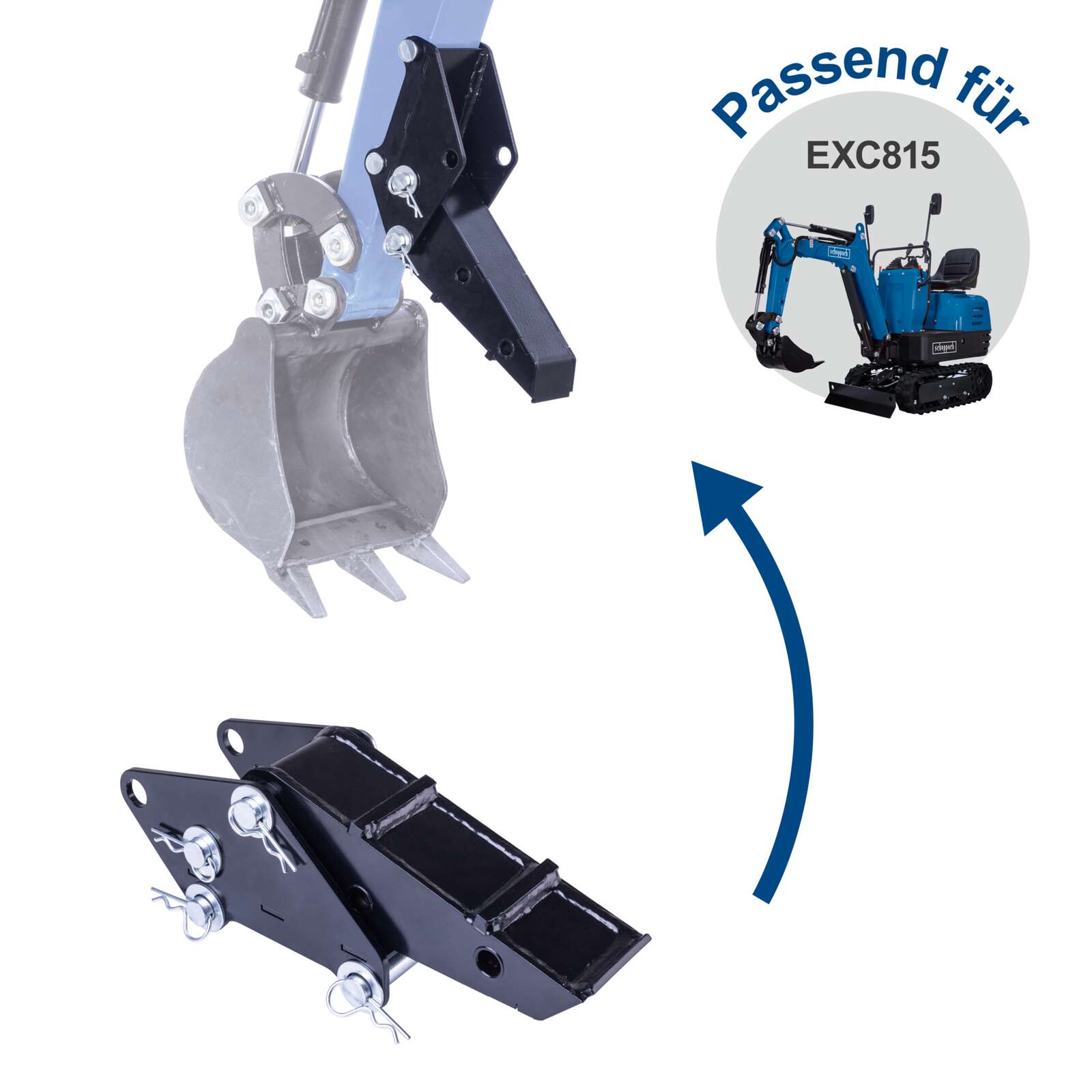 Benzin Mini Bagger MB850XL Set Scheppach - 8,5 PS | 2330mm Grabweite | 690mm Spurbreite | Kettenantrieb | inkl. Komplett-Zubehör Bild 4