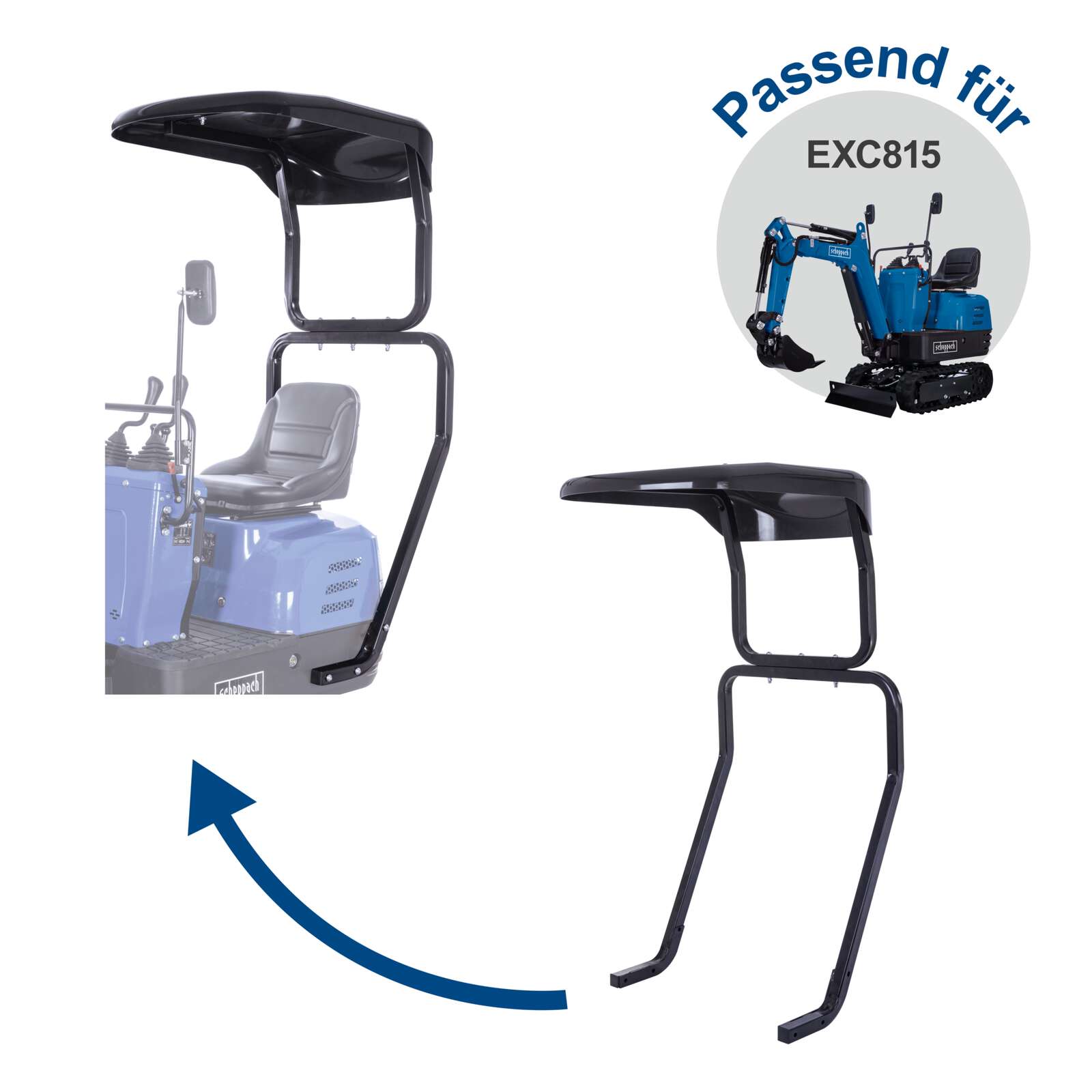 Benzin Mini Bagger MB850XL Set Scheppach - 8,5 PS | 2330mm Grabweite | 690mm Spurbreite | Kettenantrieb | inkl. Komplett-Zubehör Bild 5