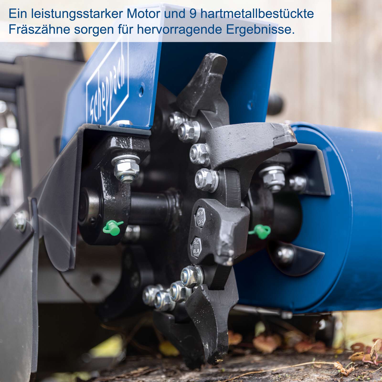 Benzin-Baumstumpffräse SGM4200 Scheppach - 12PS | 3600 1/min | 9 Fräszähne | 23,5cm Frästiefe | 60cm Fräshöhe | 6,5L Tank | Seilzug Bild 4