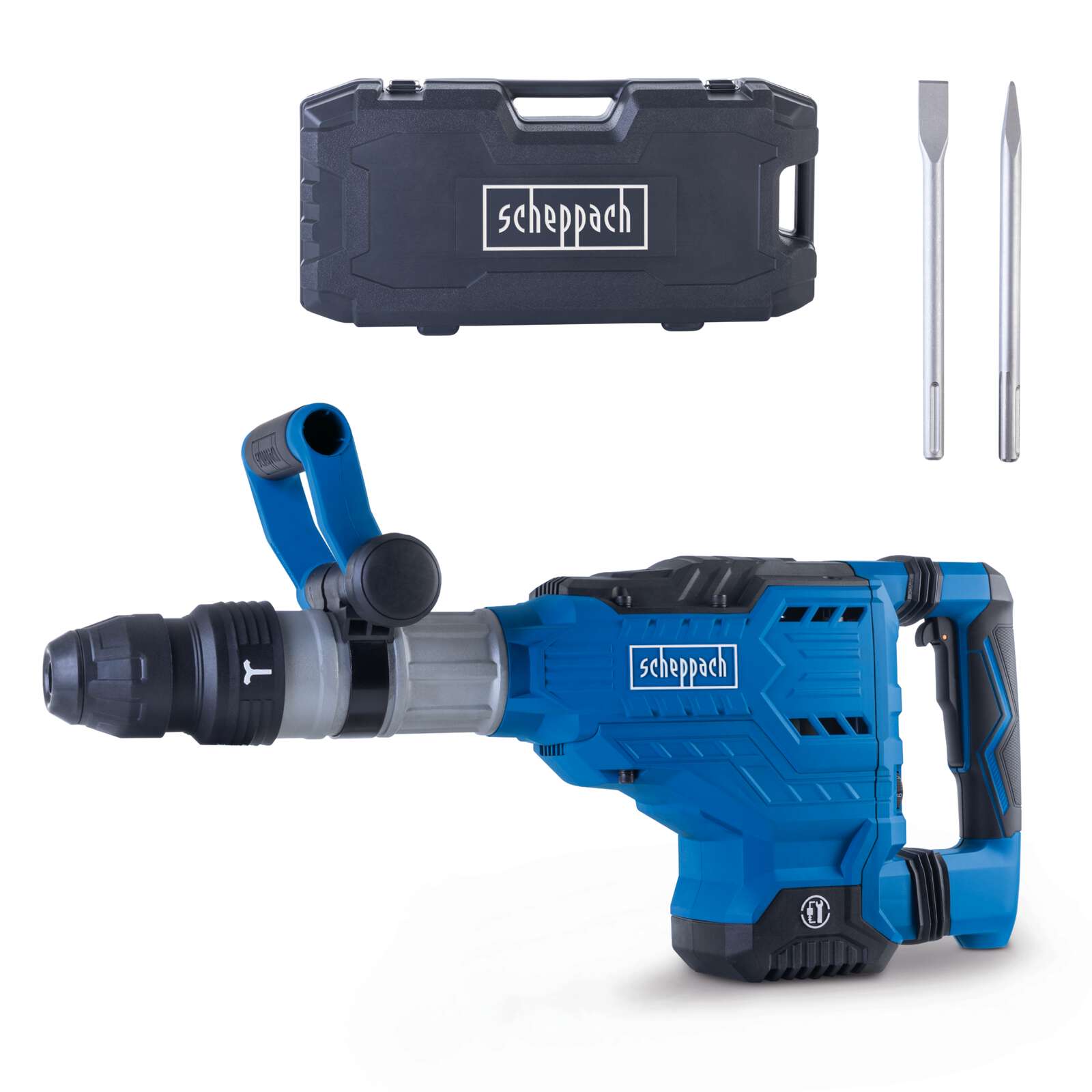 Abbruchhammer AB2000 Scheppach - 1700W | 60J Schlagkraft | 2100bpm Schlagzahl | SDS-Max | inkl. Koffer, Zubehör, Spitz- und Flachmeißel Bild 5