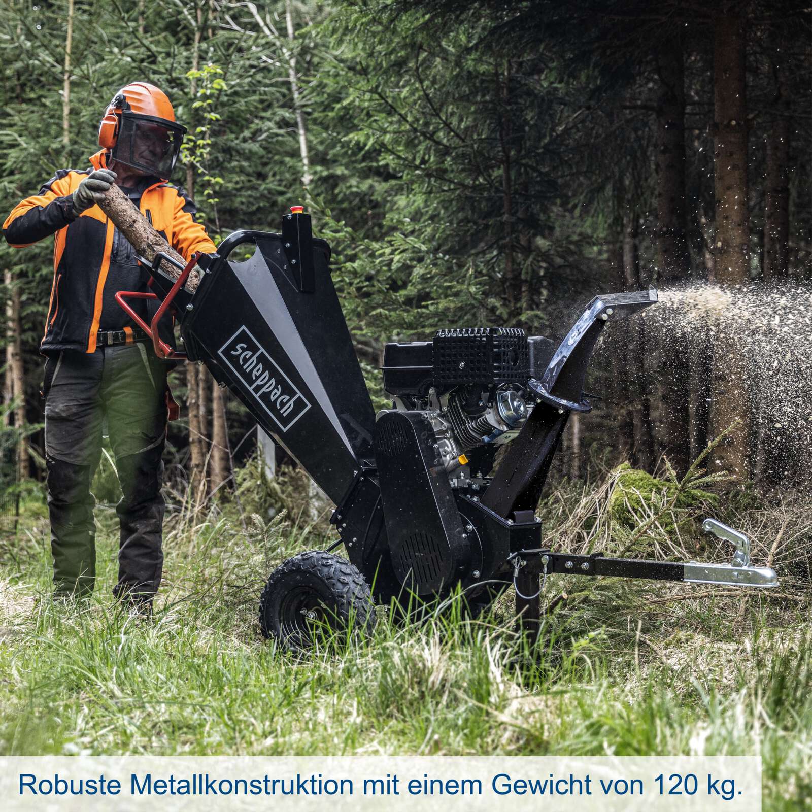 Benzin-Messerhäcksler PGS420E Scheppach - 12PS | 120mm Schnittstärke | 6,5L Benzintank | 2530min-1 Drehzahl | einfacher Transport Bild 4