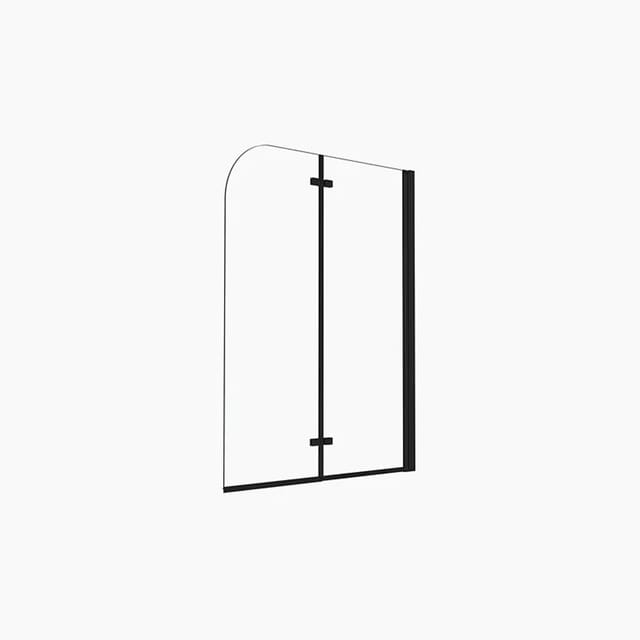 Duschparadies 100 x 140cm Badewannenaufsatz 2tlg Faltwand 6mm Nano Glas Dusche Badewannenfaltwand Duschabtrennung Schwarz