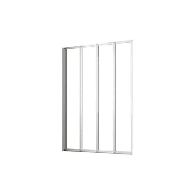 Duschparadies 90 x 140cm Badewannenaufsatz 4tlg Faltwand 4mm ESG Sicherheitsglas Badewannenfaltwand Duschabtrennung Elektrophorese Weiß