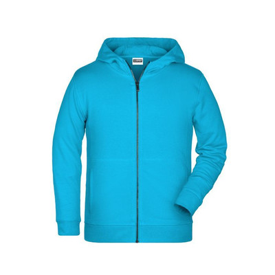 Kinder Hoody Sweatjacke 8026K, türkis, Größe M