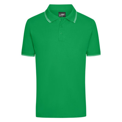 Herren Elastic Poloshirt JN986, farn-grün/weiß, Größe L