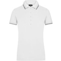 Damen Elastic Poloshirt JN985, weiß/navy-blau, Größe M Bild 2