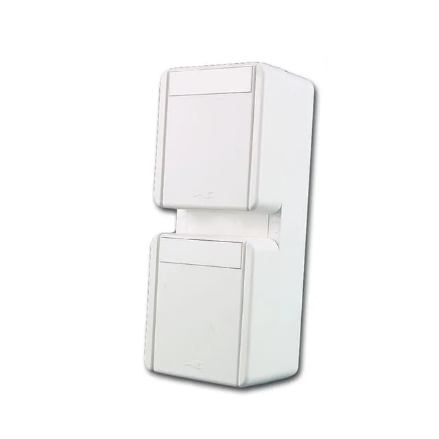 TEM Fontana Doppel Steckdose Vertikal Weiß 250V16A IP44