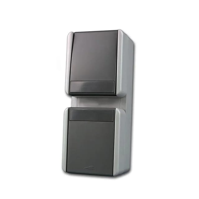 TEM Fontana SteckdoseSchalter Vertikal Grau 250V16A IP44
