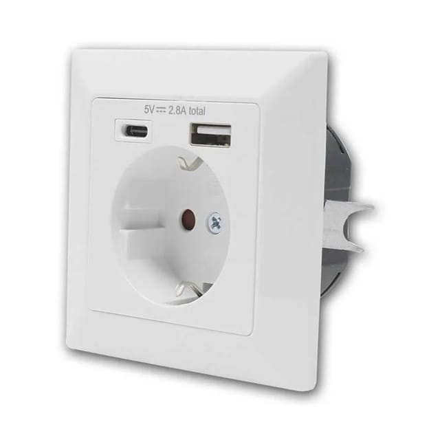 world-trading-net Schutzkontakt Steckdose mit USB A USB C 5VDC