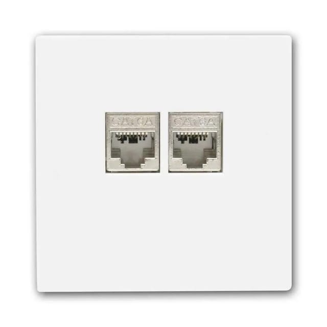 McPower Netzwerk Dose SHALLOW Weiß 2xRJ45 CAT6 ohne Rahmen