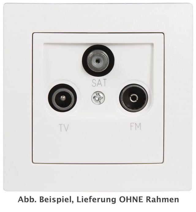 McPower FLAIR Antennendose Weiß TVRadioSAT ohne Rahmen