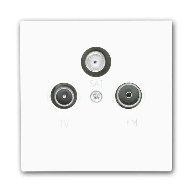 McPower Antennen Dose SHALLOW Weiß TVRadioSa ohne Rahmen