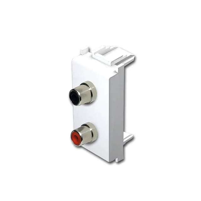 TEM MODUL PLUS 2-Fach Chinch Steckdose 1M Weiß