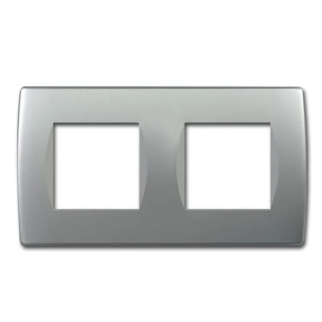 TEM MODUL PLUS 2-Fach UP Rahmen Silber Matt Soft