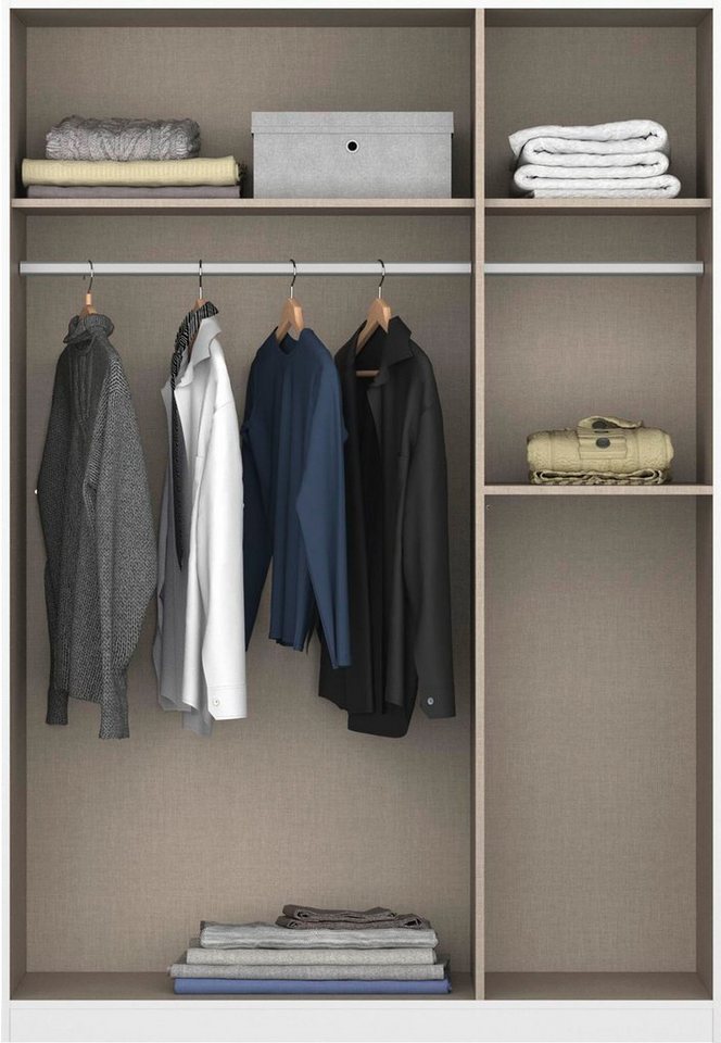 rauch Drehtürenschrank Kleiderschrank Schrank Garderobe Wäscheschrank Ankleide ONTARIO (Breiten 136/181 cm) mit 5 Schubladen in unterschiedlichen Größen MADE IN GERMANY Bild 2
