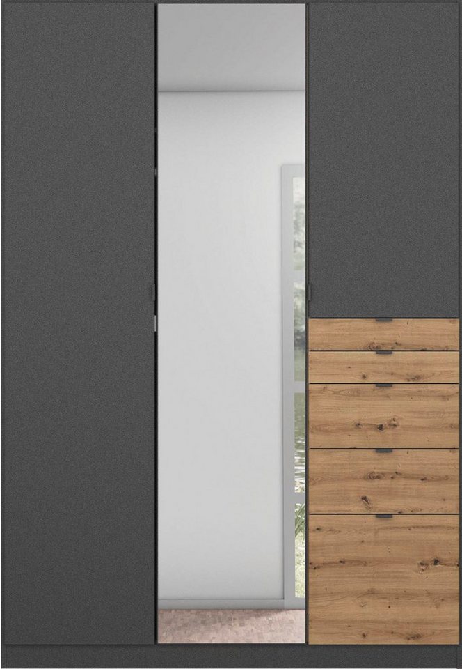 rauch Drehtürenschrank Kleiderschrank Schrank Garderobe Wäscheschrank Ankleide ONTARIO (Breiten 136/181 cm) mit 5 Schubladen in unterschiedlichen Größen MADE IN GERMANY Bild 3