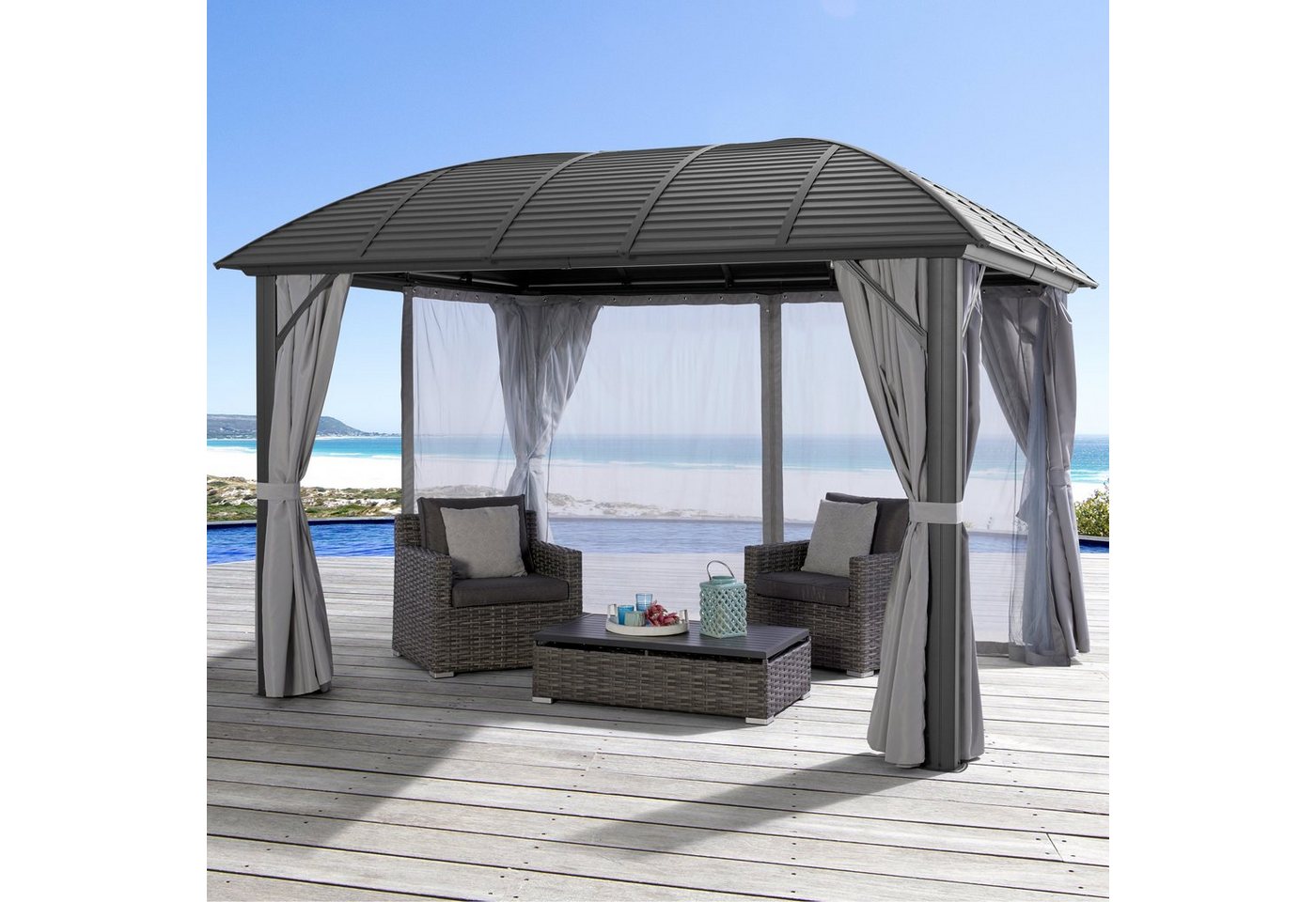 OTTO home Pavillon Málaga, inkl. 4 Seitenteile und 4 Moskitonetzten, Aluminiumgestell