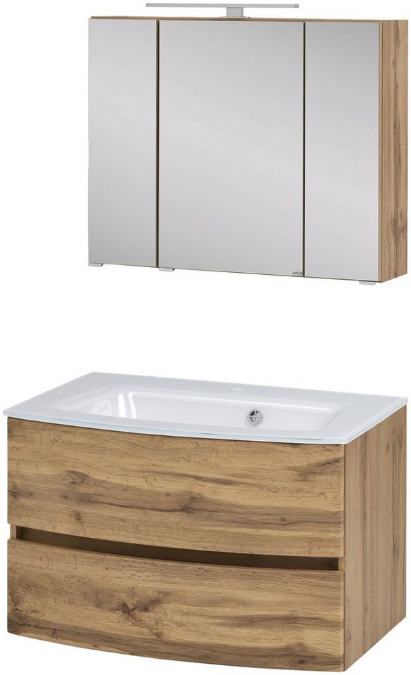 welltime Waschtisch-Set Kaunas, (Set, 2-St), Breite 80 cm, Soft-Close-Funktion Bild 2