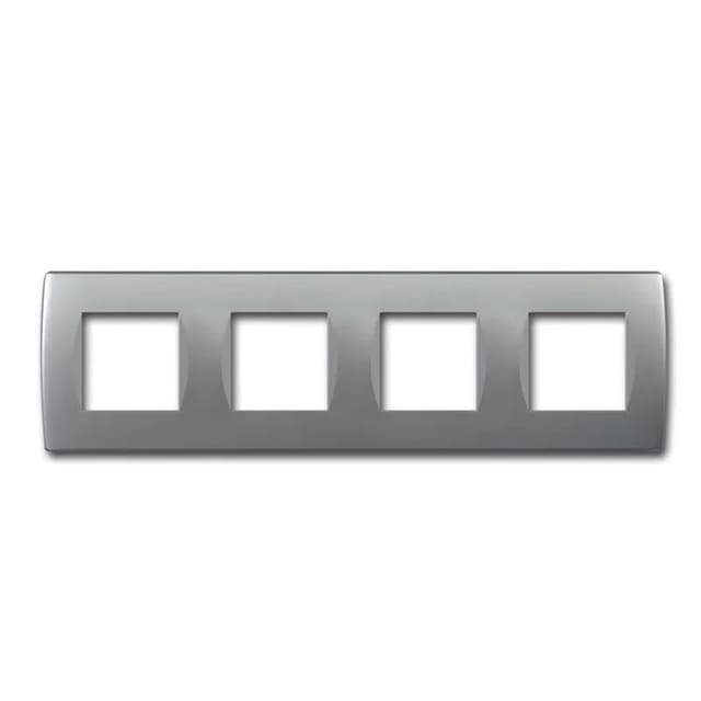 TEM MODUL PLUS 4-Fach UP Rahmen Silber Matt Soft