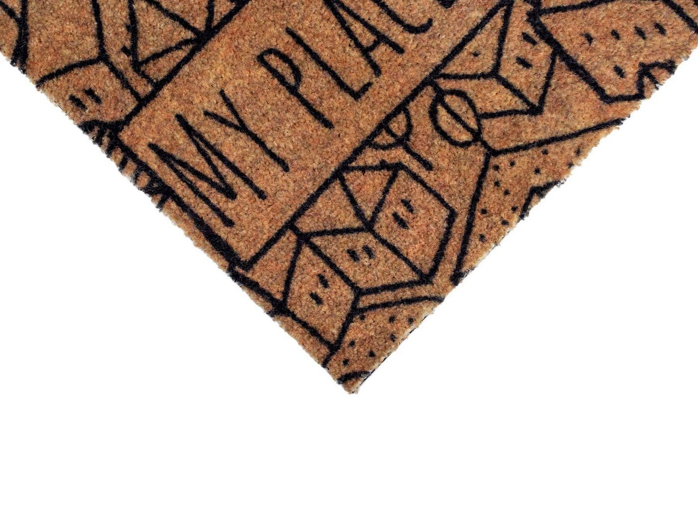 Primaflor-Ideen in Textil Fußmatte Schmutzfangmatte COUNTRY, Place in Town, rechteckig, Höhe: 7 mm, Schmutzfangmatte, Kokos-Optik, mit Spruch, rutschhemmend, waschbar Bild 3