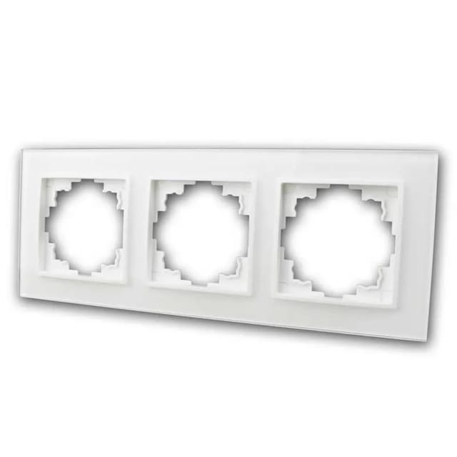 McPower FLAIR Glasrahmen 3-Fach Weiß Rahmen aus Glas