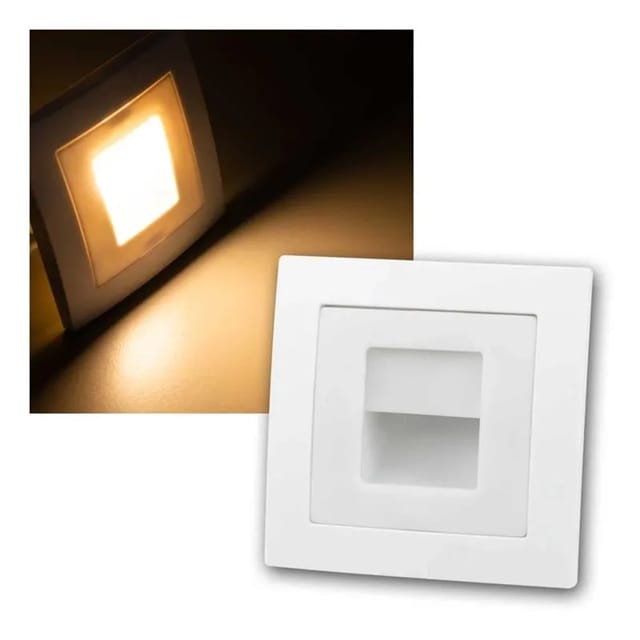 McPower FLAIR LED Einbauleuchte Weiß 86Lm Warmweiß
