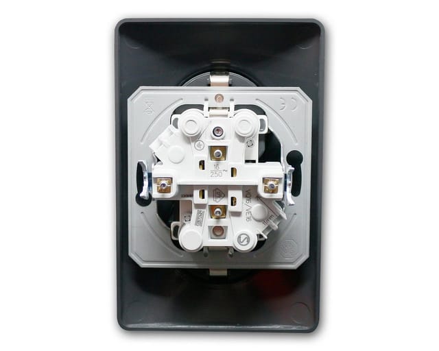 world-trading-net EKONOMIK 2-Fach Schuko Steckdose Anthrazit 250V16A