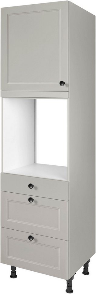 nobilia® Backofenumbauschrank "Cascada", Ausrichtung wählbar, mit Schublade und zwei Auszügen und einer Tür, vormontiert, Breite/Höhe: 60/216,6 cm