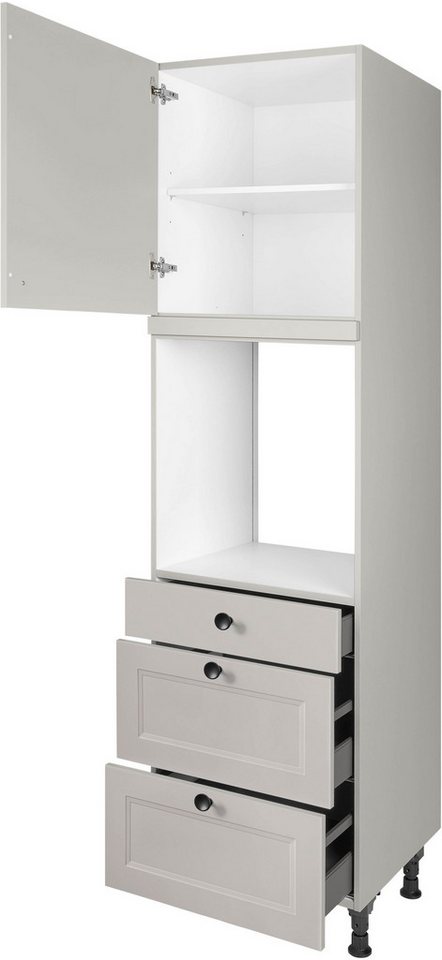 nobilia® Backofenumbauschrank "Cascada", Ausrichtung wählbar, mit Schublade und zwei Auszügen und einer Tür, vormontiert, Breite/Höhe: 60/216,6 cm Bild 2