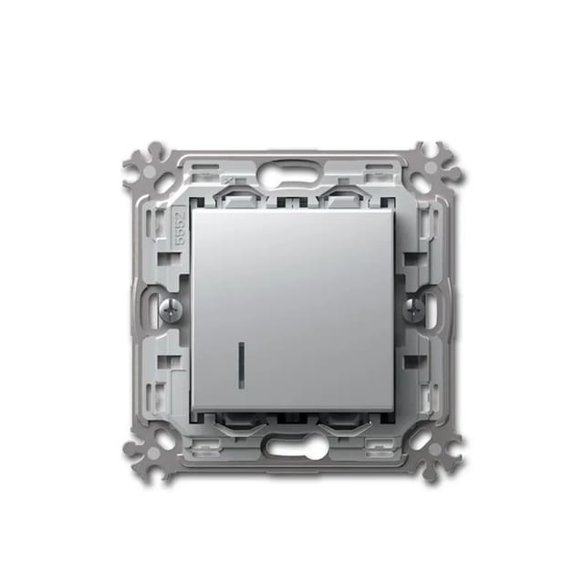 TEM MODUL PLUS Kontroll Schalter Silber 250V16A UP