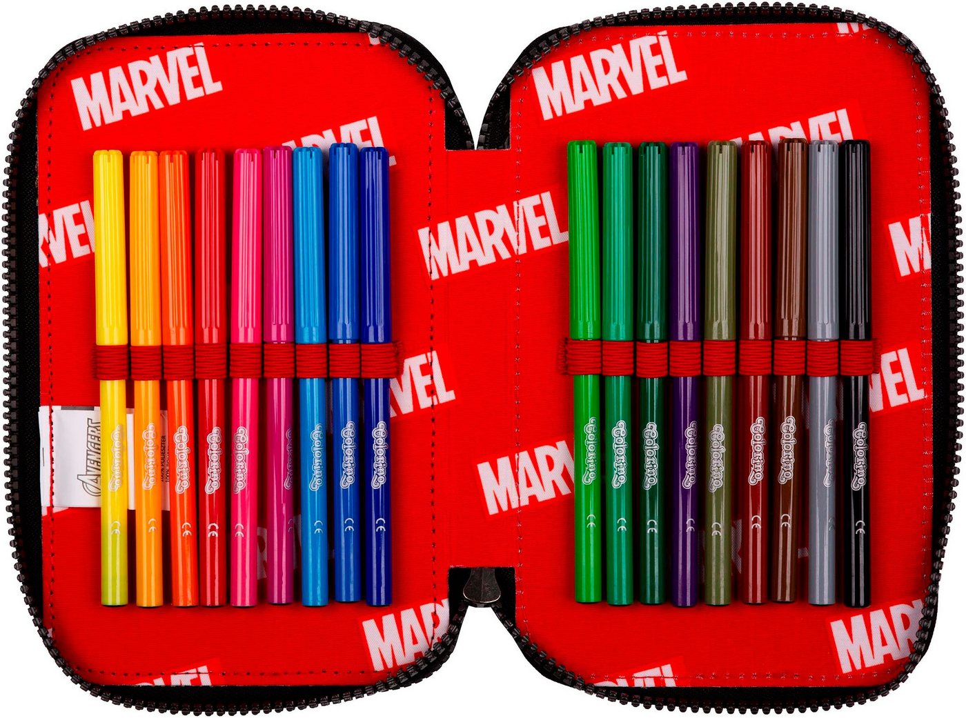 CoolPack Federmäppchen Etui, Marvel, Avengers, befüllt