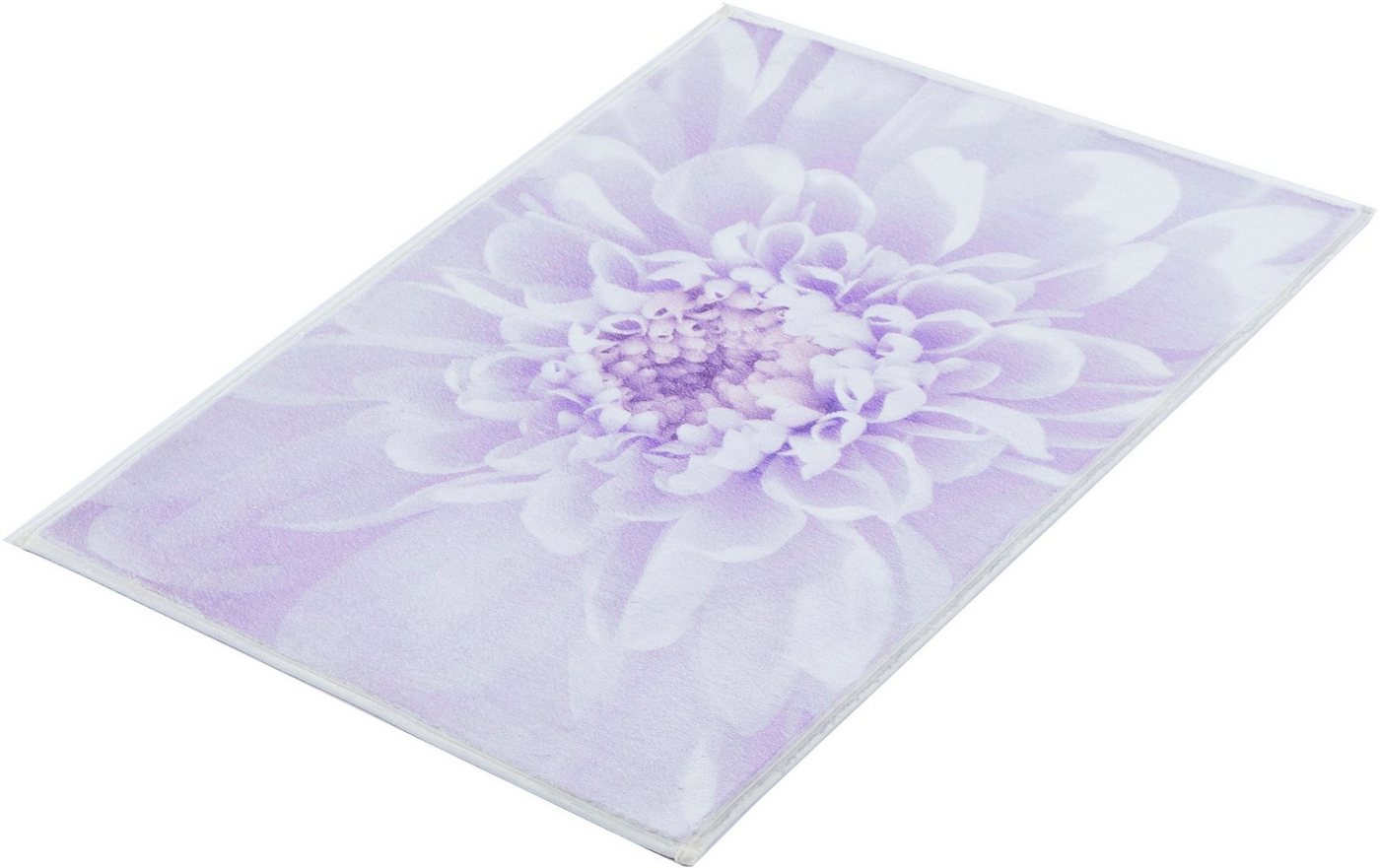 Kleine Wolke Badematte Dahlia, Badvorleger, Badezimmer Teppich, Höhe 5 mm, rutschhemmend beschichtet, fußbodenheizungsgeeignet, Polyester, rechteckig, Badteppich, bedruckt, Blütenmotiv, Pastell Farben