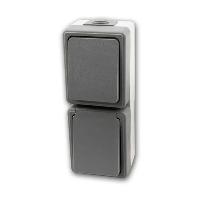 McPower Feuchtraum Kombi Dose SECURE 250V IP44 Vertikal