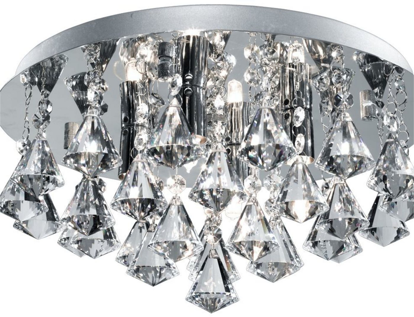 Searchlight Deckenleuchte Hanna 4Lt Flush - Chrome Metal & Clear Crystal, Leuchtmittel wechselbar Bild 2