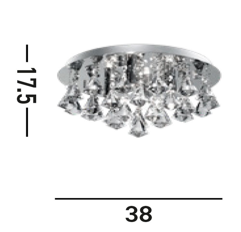 Searchlight Deckenleuchte Hanna 4Lt Flush - Chrome Metal & Clear Crystal, Leuchtmittel wechselbar Bild 5