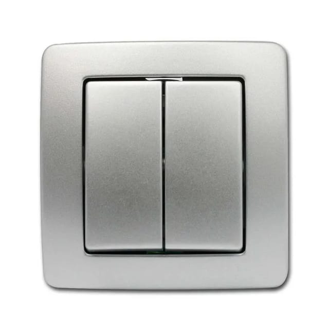 TEM EKONOMIK Doppel Wechsel Schalter Silber 250V10A