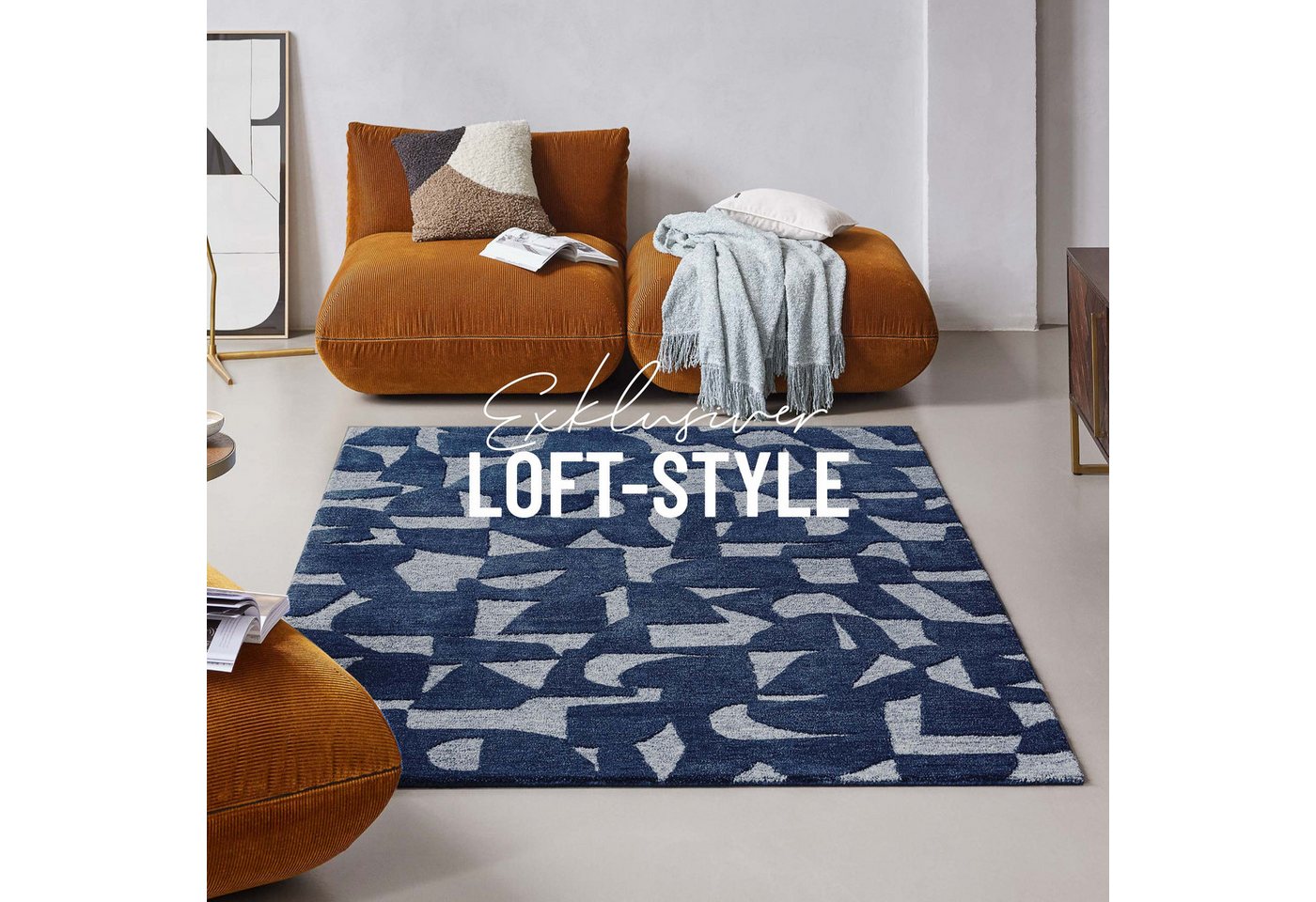 Wecon home Teppich Ocean State, rechteckig, Höhe: 10 mm, handgefertigt, gemustert, pflegeleicht, Wolle, Wohnzimmer, Esszimmer Bild 2