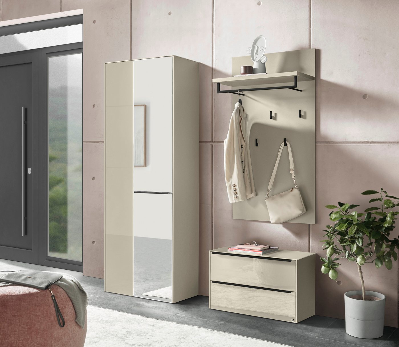 set one by Musterring Garderobenschrank reno-Dielen In zwei Farbvarianten, 72 x 188 x 32 cm, stilvoller Stauraum Bild 4