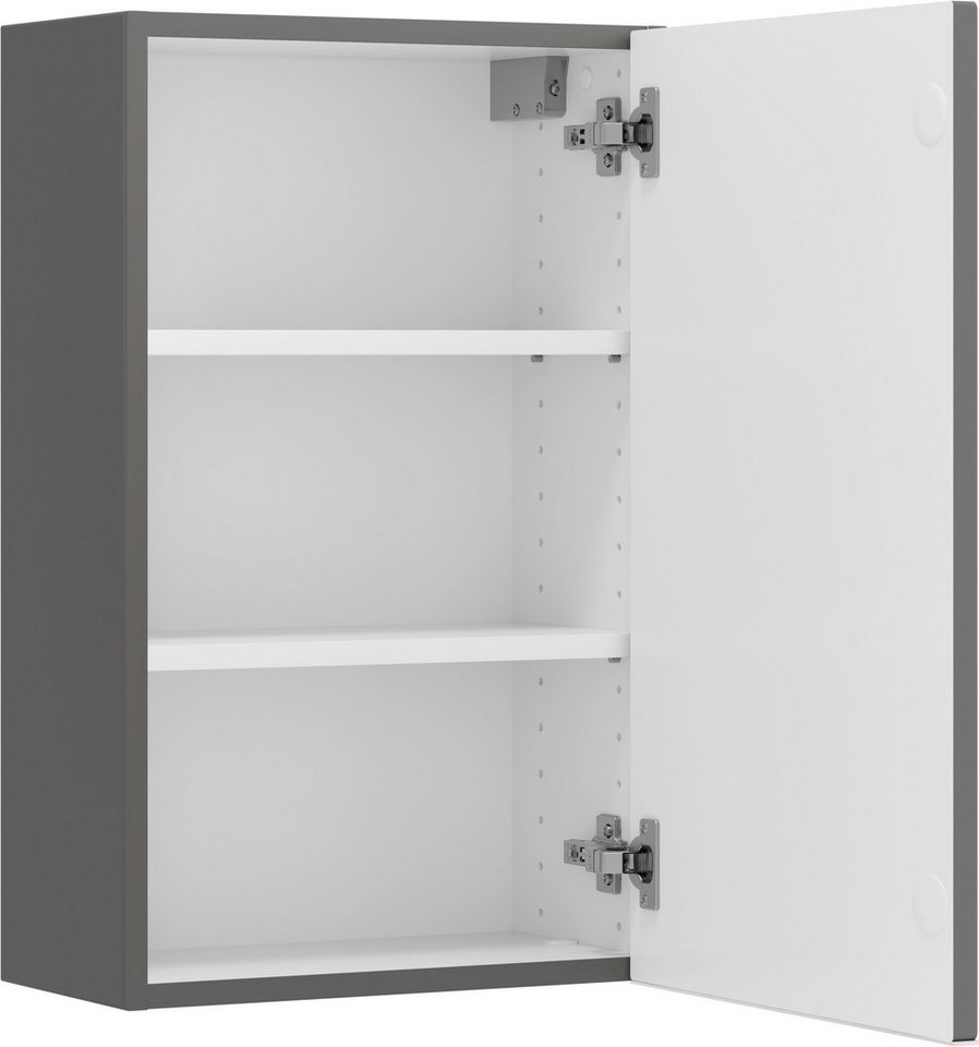 welltime Hängeschrank TRIENT, Hängeschrank 40 cm, gedämpfte Scharniere (Maße (B/H/T): ca. 40/64/20 cm) onyx-grey, gedämpfte Tür, verstellbare Einlegeböden Bild 4