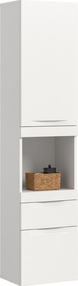 OTTO home Hängeschrank MAOI, Höhe 166cm, 1 Tür, 2 Schubkästen, 1 offenes Fach (Türanschlag wechselbar, insg. 4 Fächer) Badezimmerschrank, Schrank, Kommode, Midischrank, Bad, Badezimmer Bild 3
