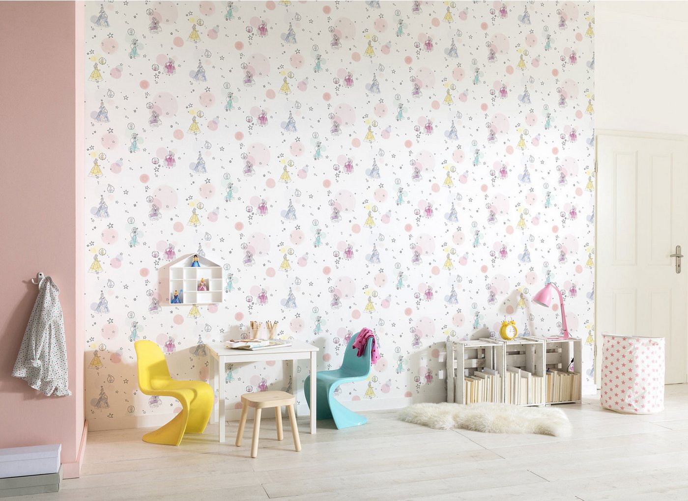 Komar Vliestapete Princess Pretty Pastel, glatt, bedruckt, (1 St), Rolle mit 53 x 1005 cm