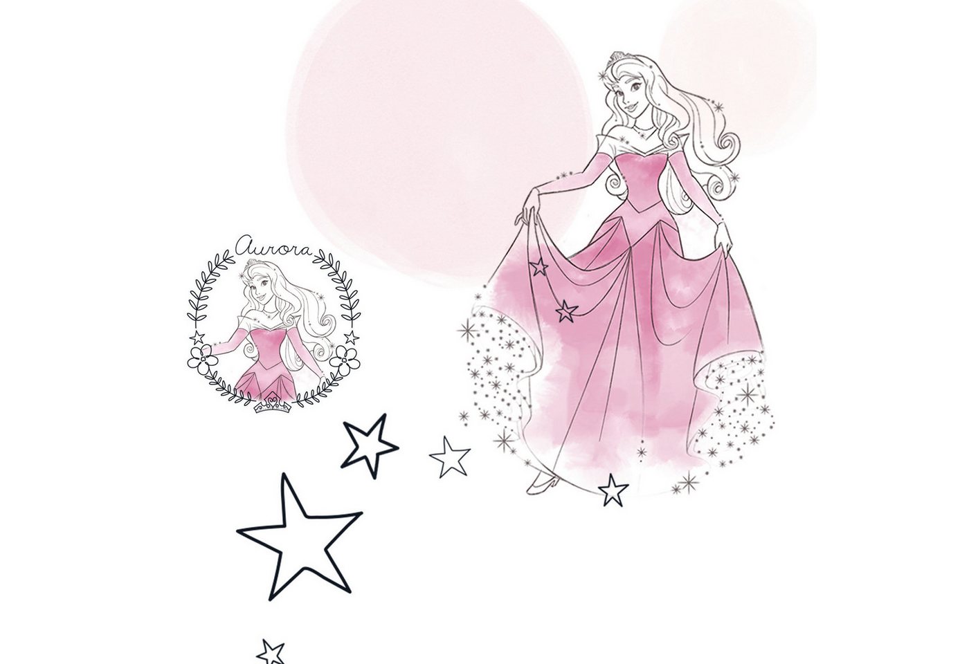 Komar Vliestapete Princess Pretty Pastel, glatt, bedruckt, (1 St), Rolle mit 53 x 1005 cm Bild 2