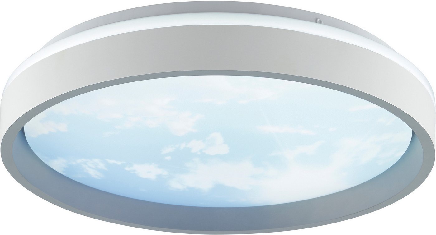 Brilliant LED Deckenleuchte Sky-Dream, CCT - über Fernbedienung, Dimmfunktion, Memoryfunktion, Nachtlichtfunktion, Timerfunktion, LED fest integriert, warmweiß - kaltweiß, Himmel Optik mit Wolkenmotiv, CCT 1800-6500 K, dimmbar Bild 2