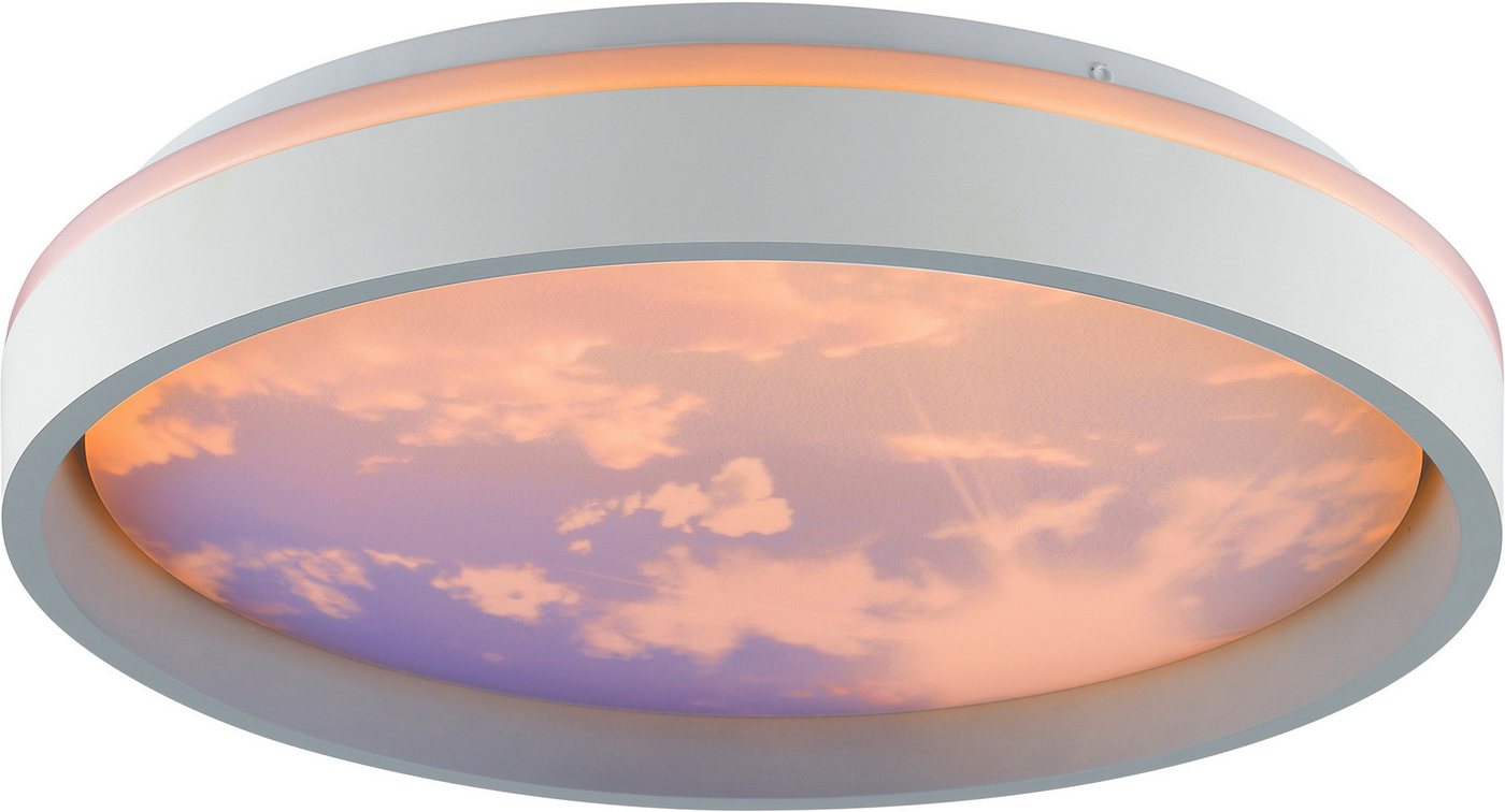Brilliant LED Deckenleuchte Sky-Dream, CCT - über Fernbedienung, Dimmfunktion, Memoryfunktion, Nachtlichtfunktion, Timerfunktion, LED fest integriert, warmweiß - kaltweiß, Himmel Optik mit Wolkenmotiv, CCT 1800-6500 K, dimmbar Bild 3
