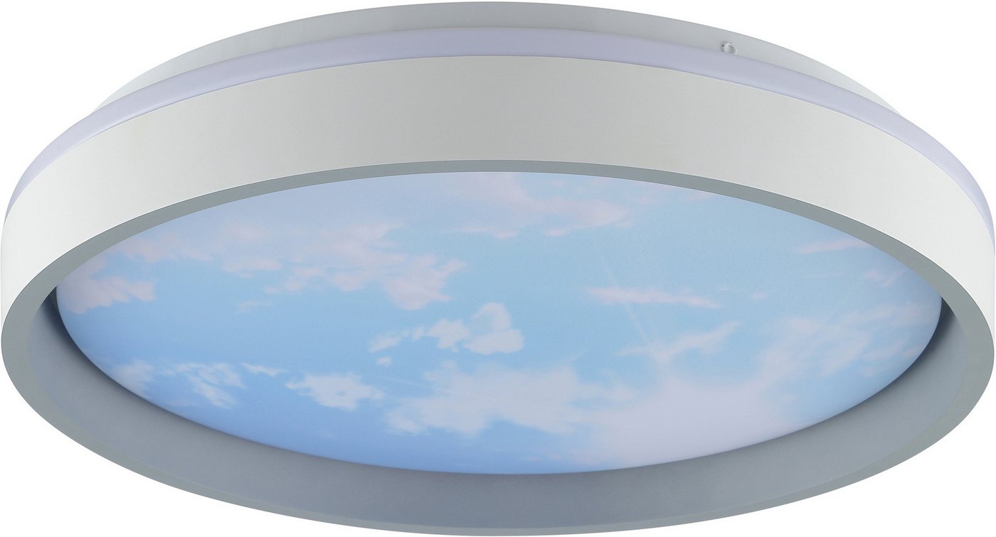 Brilliant LED Deckenleuchte Sky-Dream, CCT - über Fernbedienung, Dimmfunktion, Memoryfunktion, Nachtlichtfunktion, Timerfunktion, LED fest integriert, warmweiß - kaltweiß, Himmel Optik mit Wolkenmotiv, CCT 1800-6500 K, dimmbar Bild 4