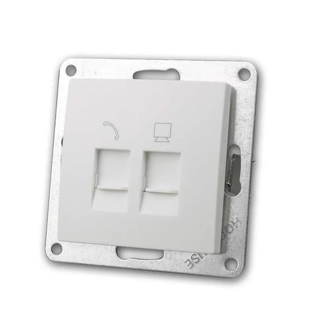 McPower FLAIR Netzwerkdose Weiß 250V10A UP RJ45RJ11