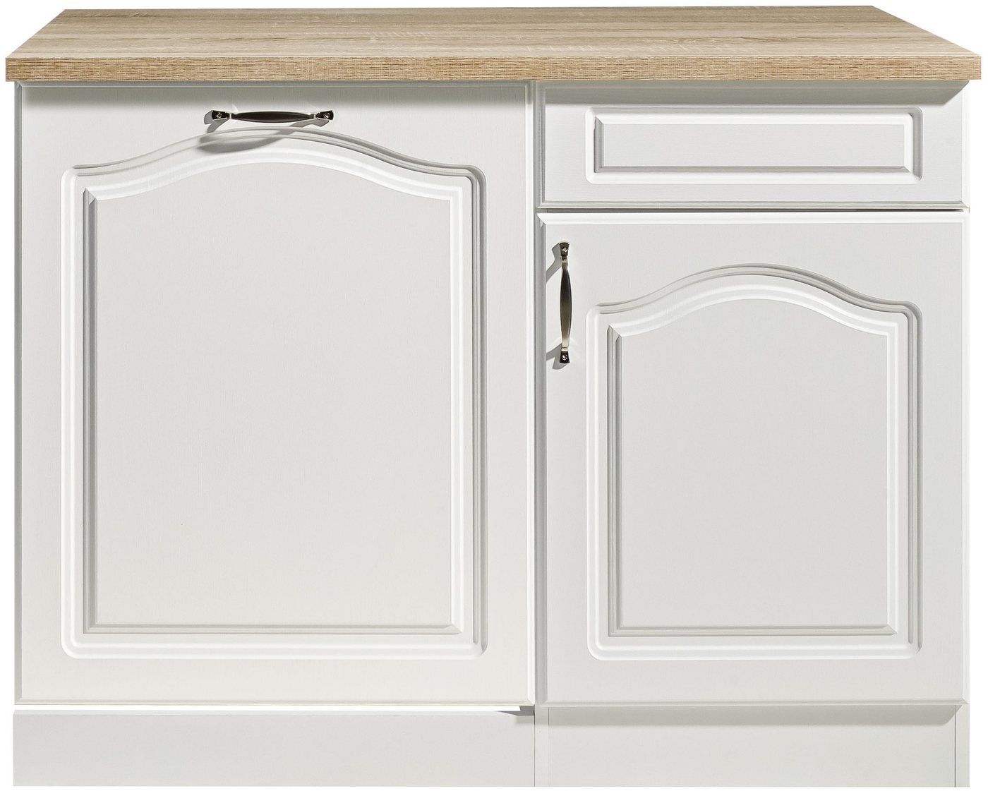 wiho Küchen Spülenschrank Linz 110 cm breit, Tür & Sockel für Geschirrspüler, in Landhaus-Optik Bild 2